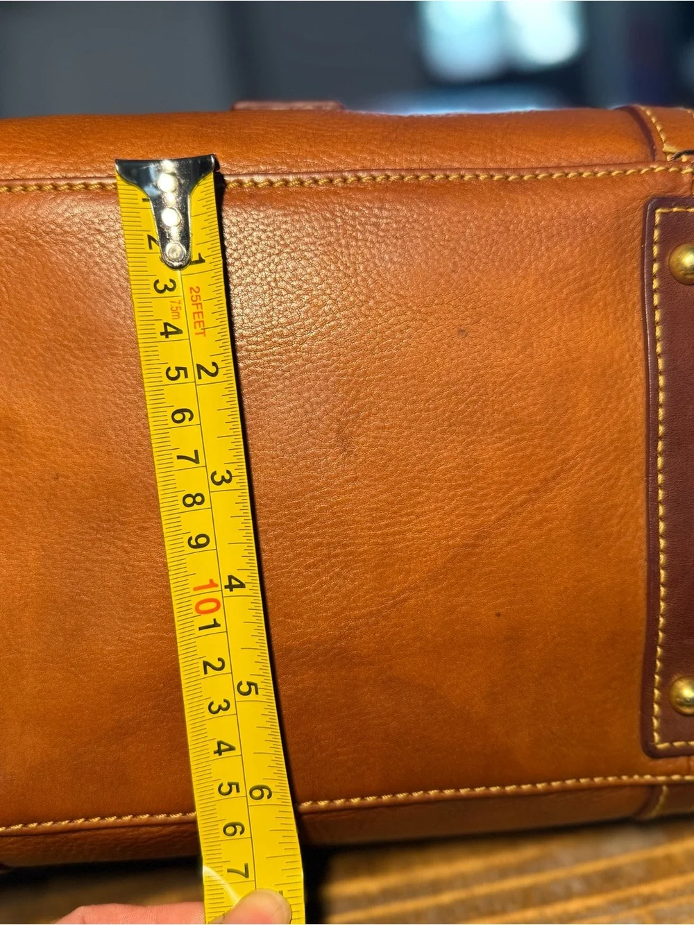 Dooney & Bourke Florentine Leather The Smith Satchel Bag , Tassels, Red Lining - Picture 9 of 15